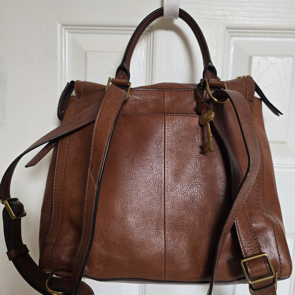 Fossil Chestnut Brown Genuine Leather Backpack - Picture 2 of 11